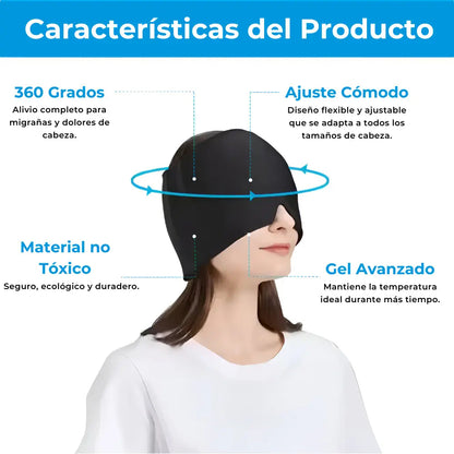 AuraCap - Gorro de Gel Para el Alivio de Migrañas